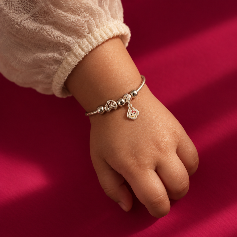 Newborn 999 Silver Baby Bracelet Set