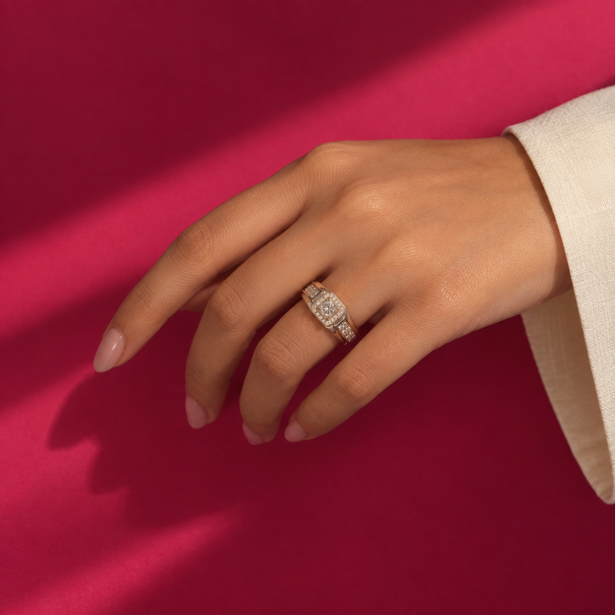 Cushion Halo Solitaire